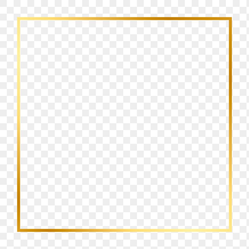 Gold frame png gradient sticker, transparent background