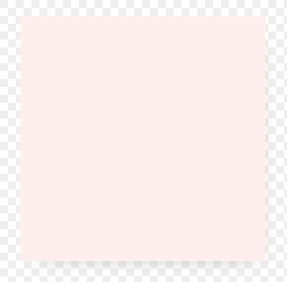 Pink note png square sticker, transparent background