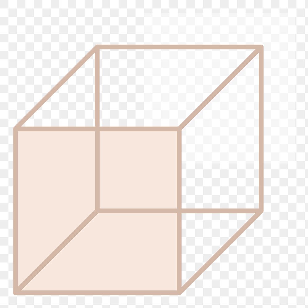 Beige square block png sticker, transparent background