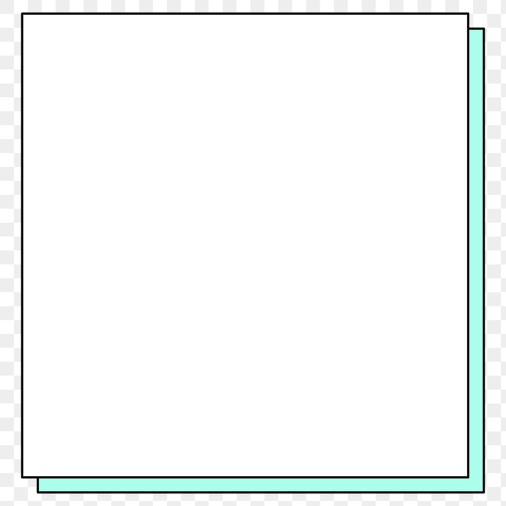 White square frame png sticker, transparent background