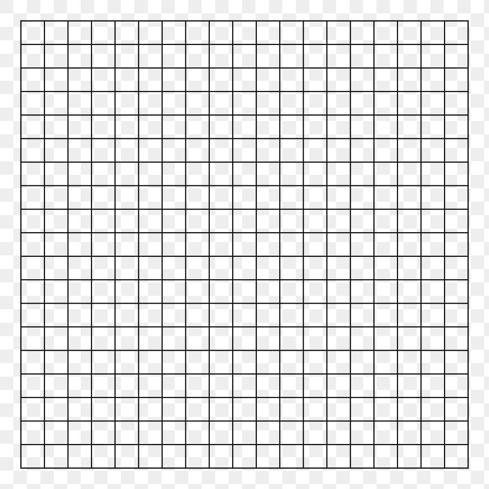 Black grid table png sticker, transparent background