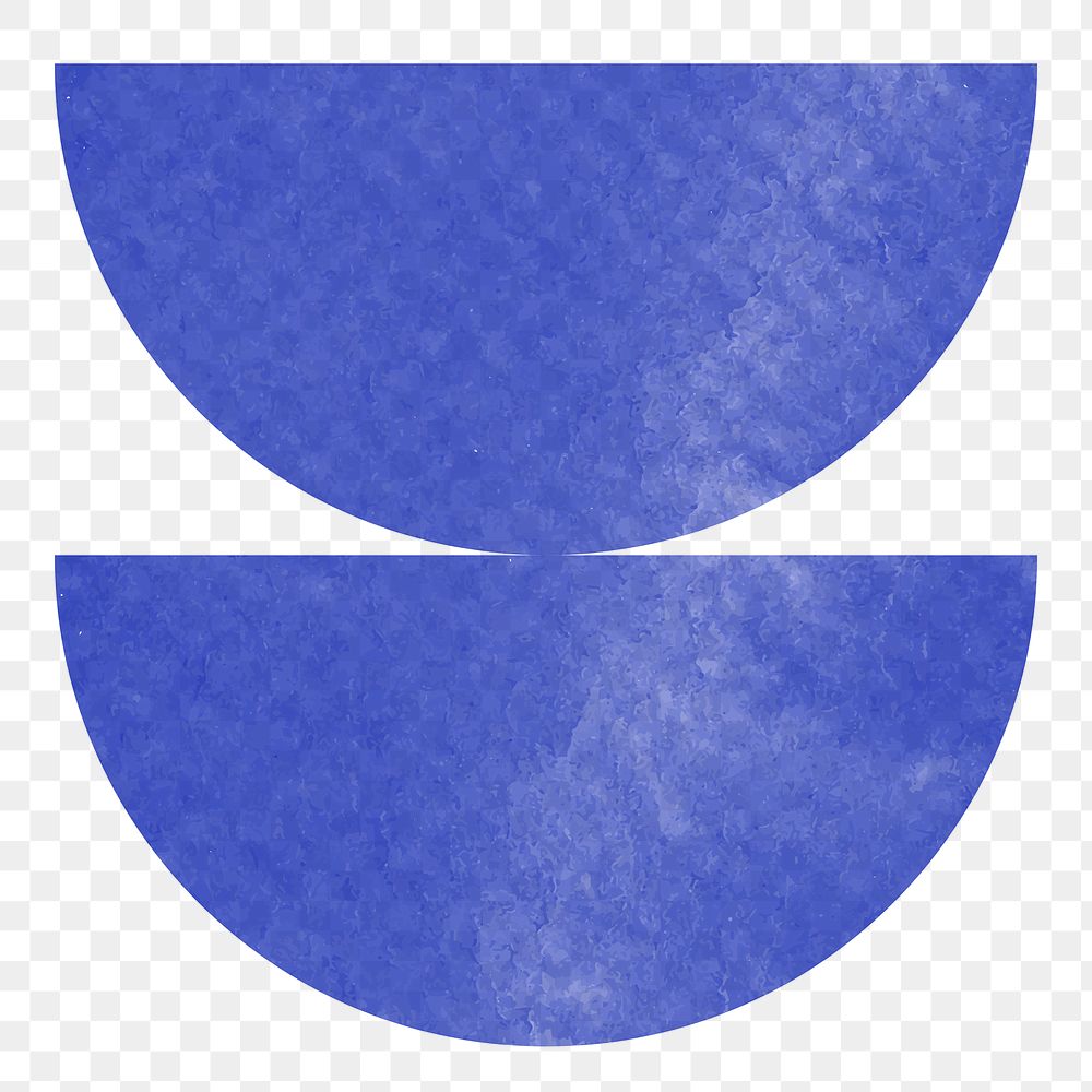 Blue semicircle png sticker, transparent background