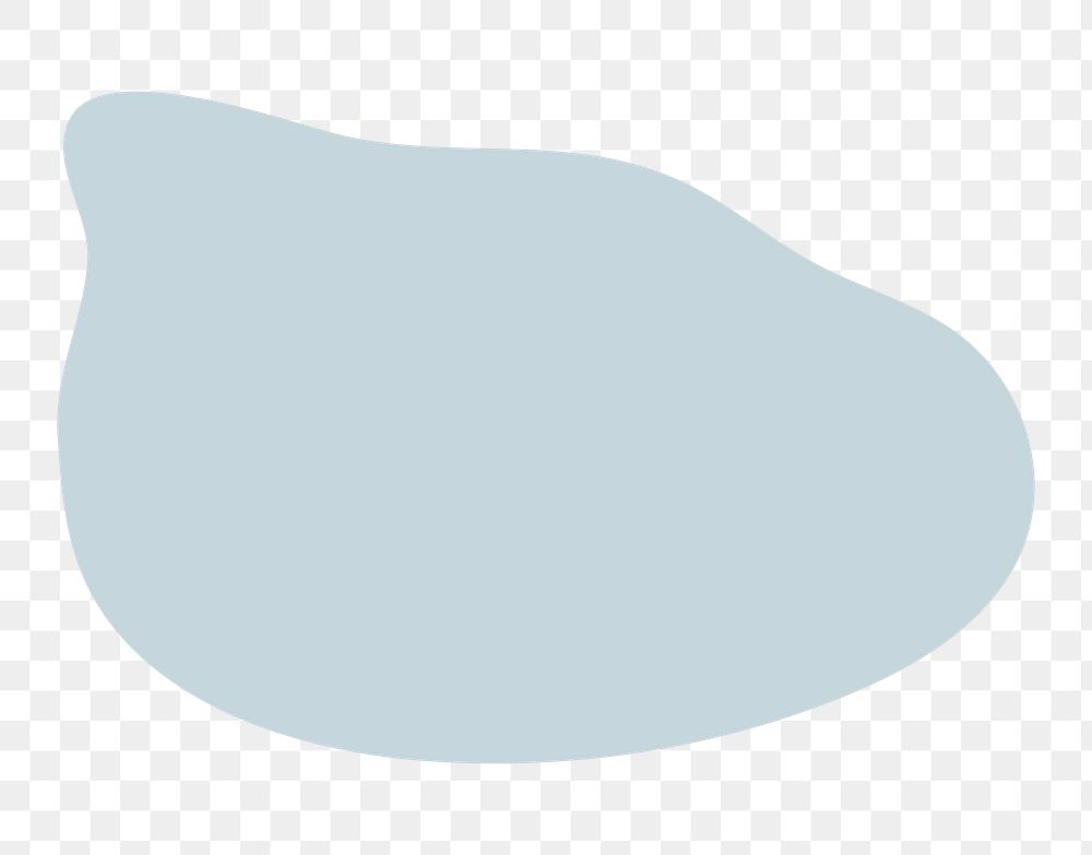 Blue organic png shape sticker, transparent background
