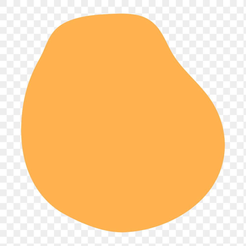 Orange organic png shape sticker, transparent background