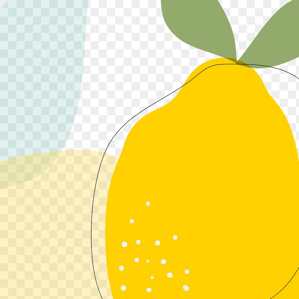 Lemon memphis png overlay, transparent background 