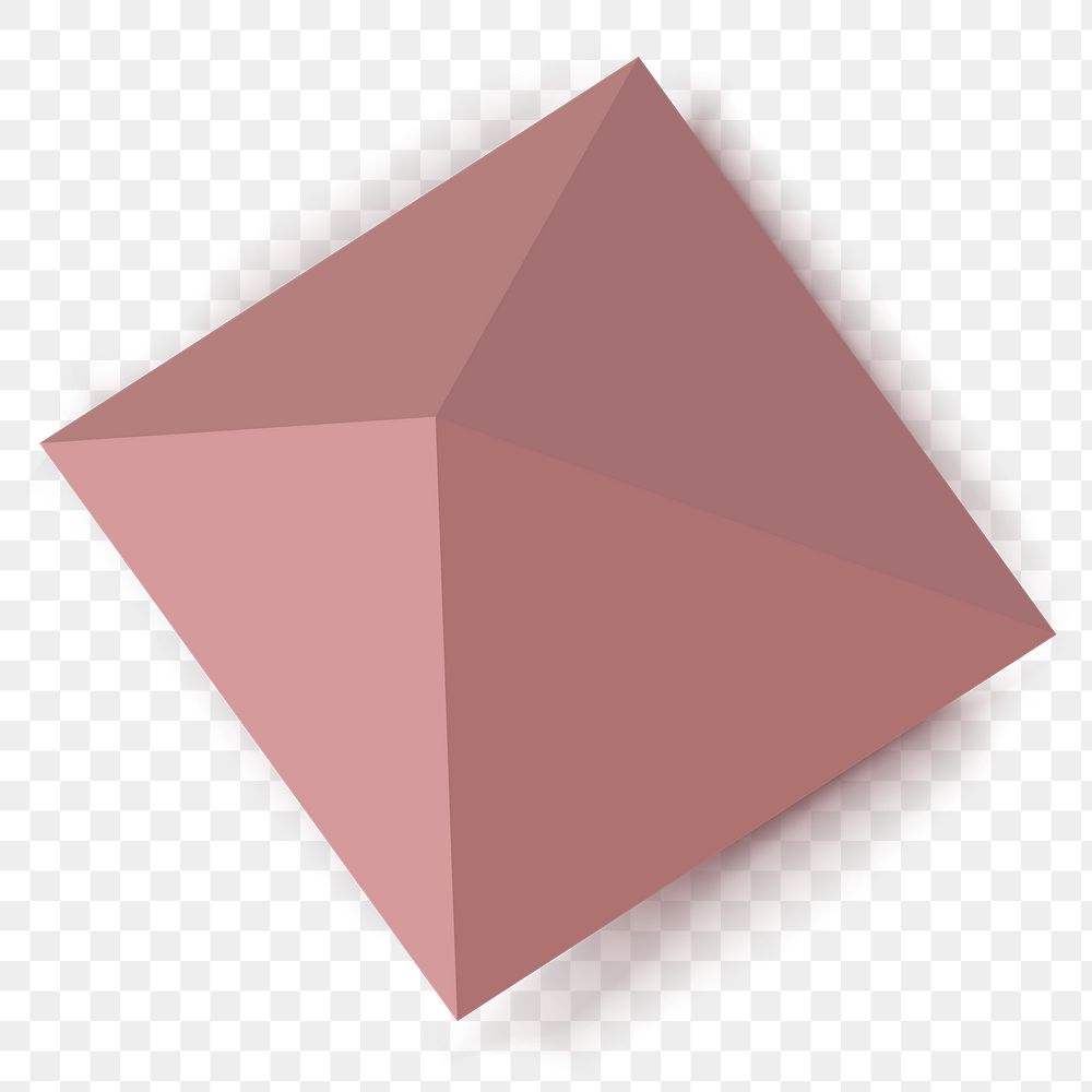 Pink pyramid png sticker, 3D geometric shape, transparent background
