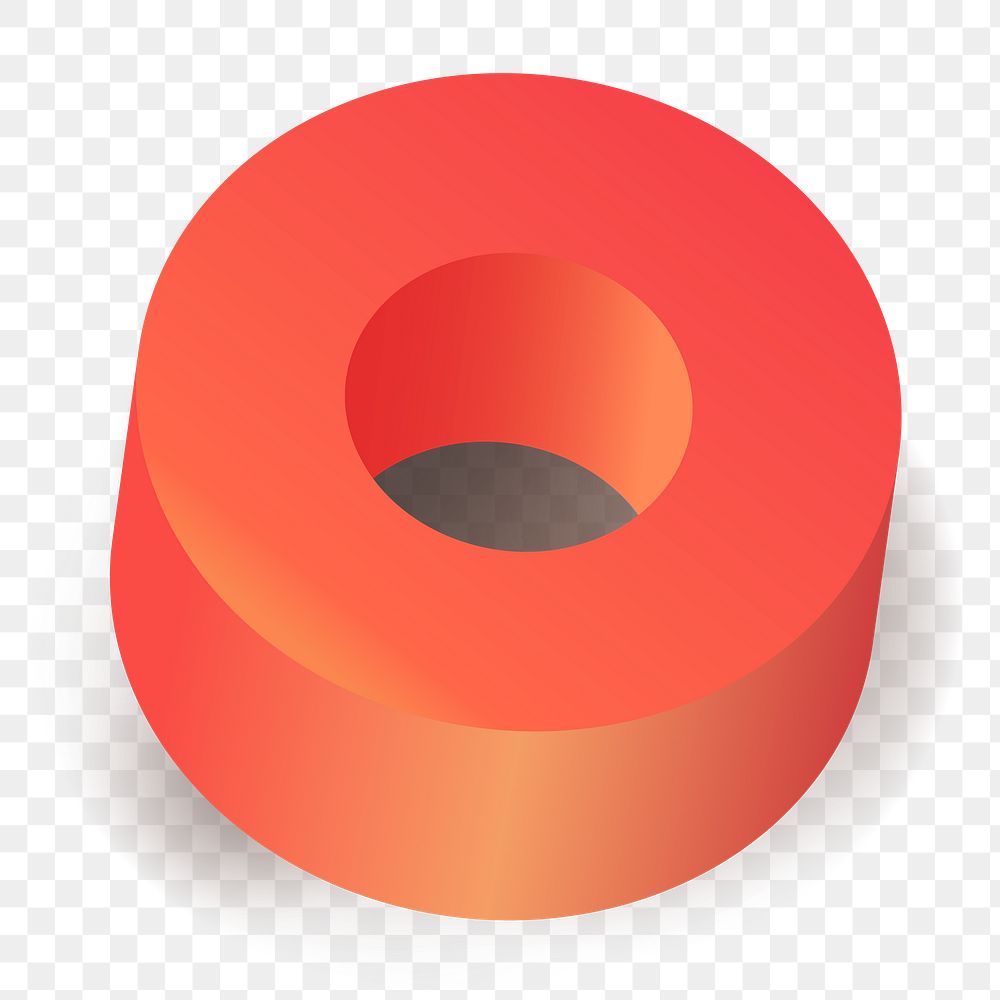 Geometric ring png sticker, 3D shape, transparent background