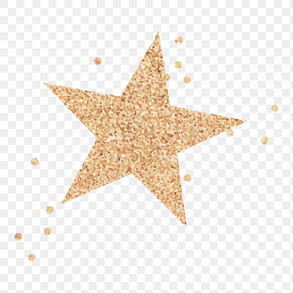 Gold star png sticker, transparent background