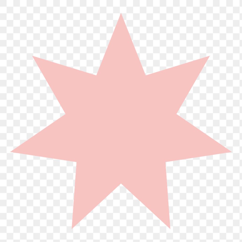 Pink star png badge sticker, flat geometric graphic, transparent background