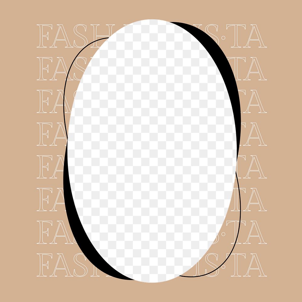 Aesthetic brown oval png frame, transparent background