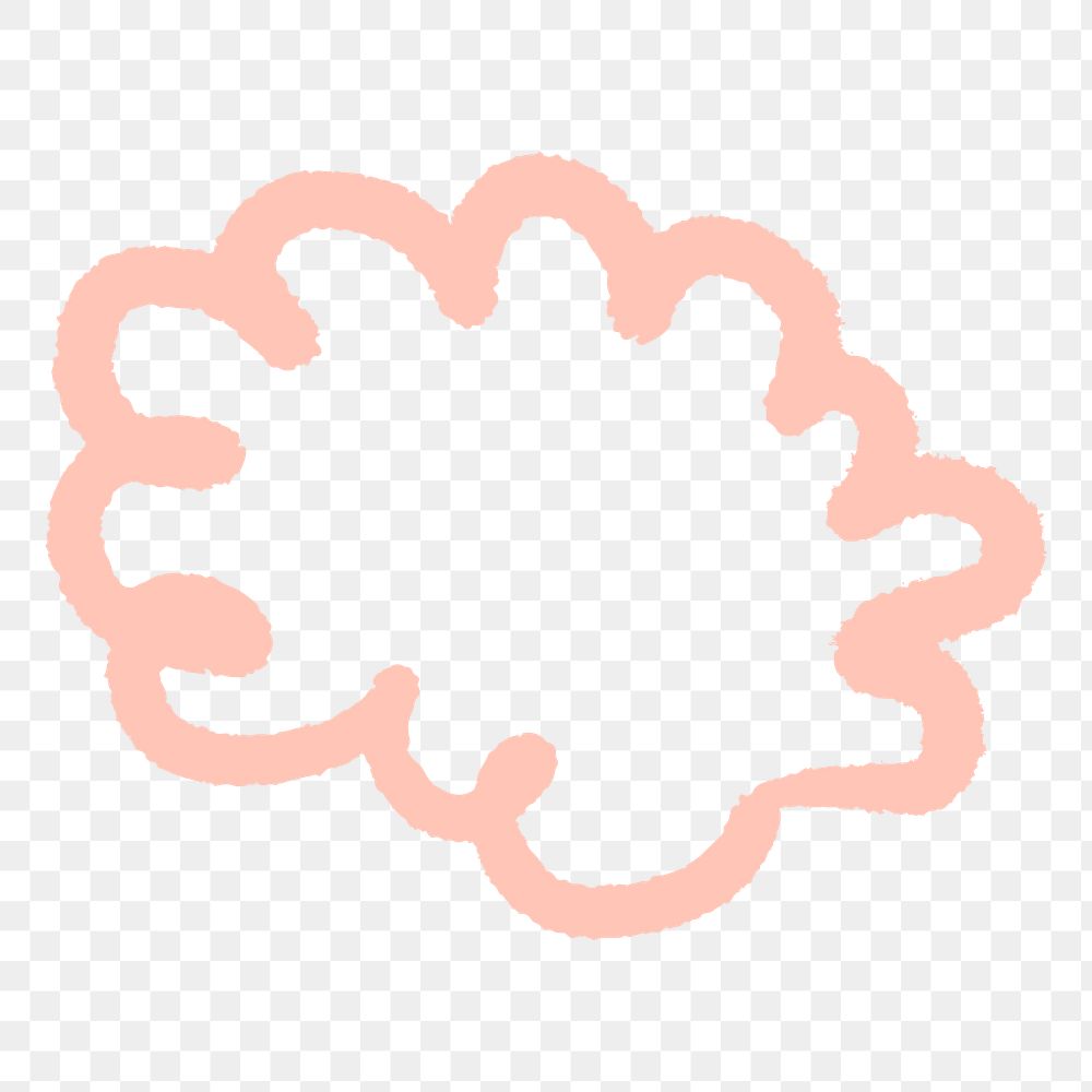 Cloud doodle png sticker, transparent background