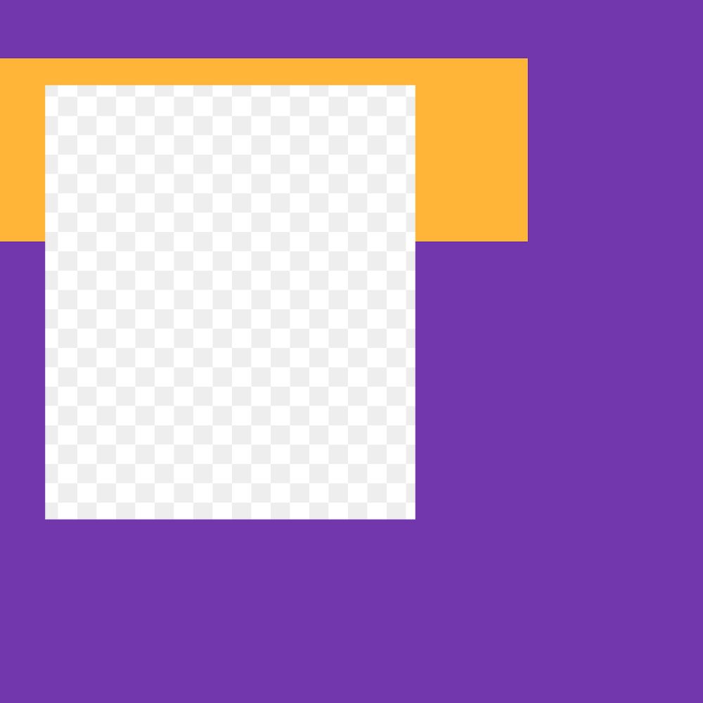 Purple geometric png frame, transparent background