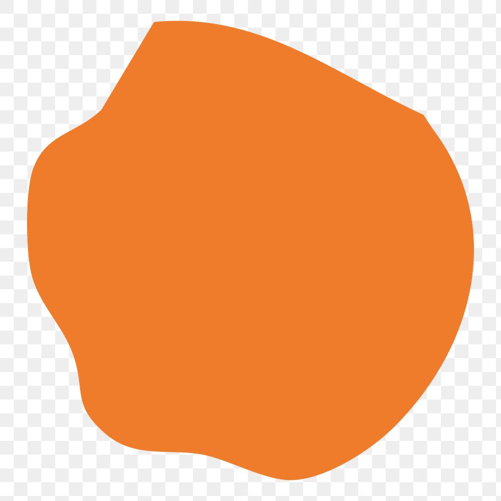 Abstract shape png sticker, orange design, transparent background