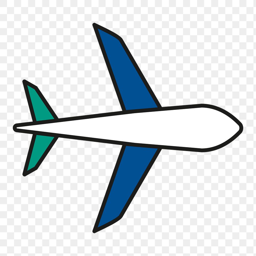 Flying airplane png sticker, air transport graphic, transparent background