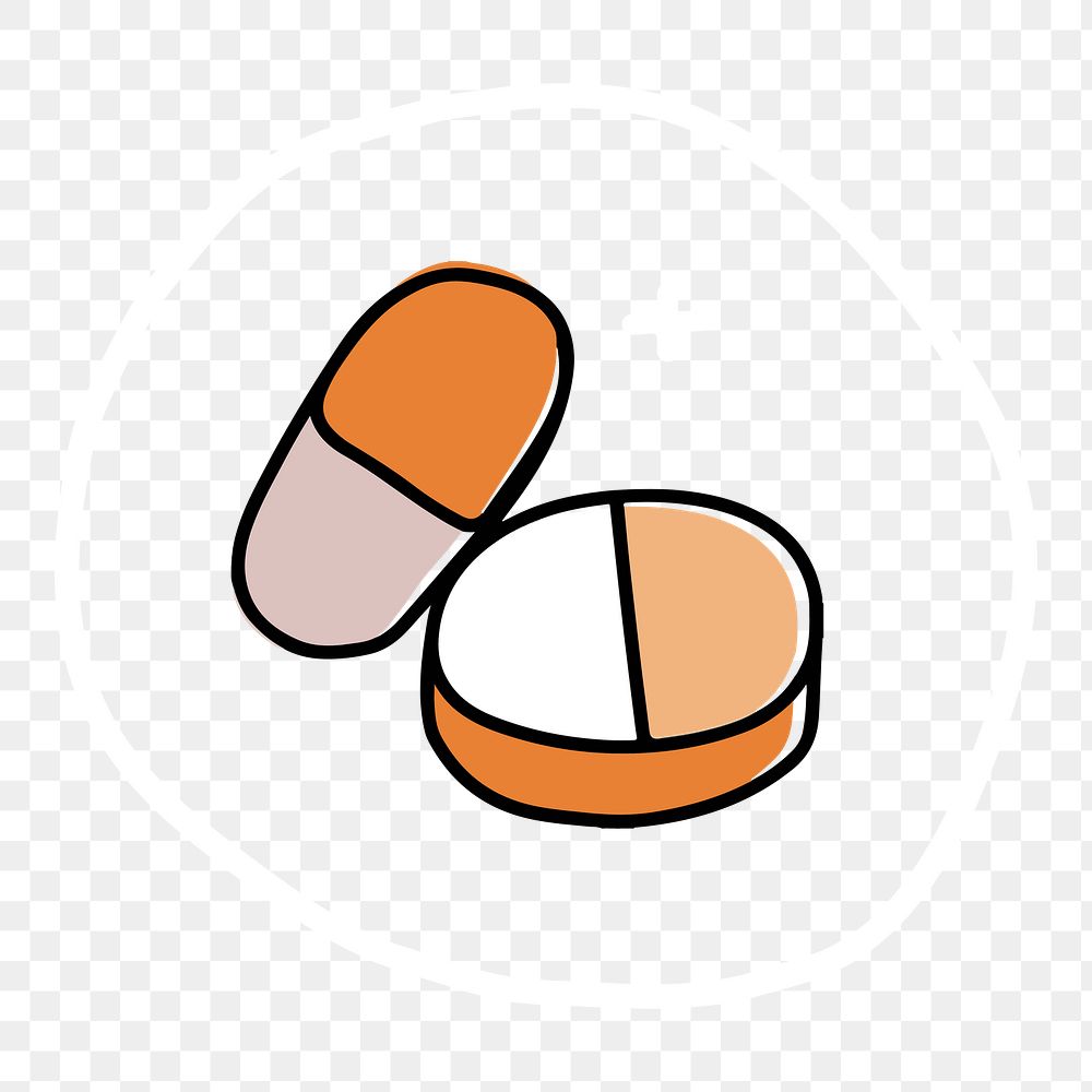 Medicine tablet png sticker, capsule, healthcare graphic, transparent background