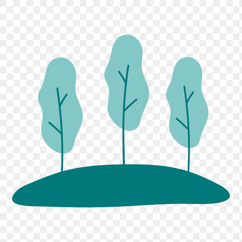 Green pine forest png sticker doodle, transparent background