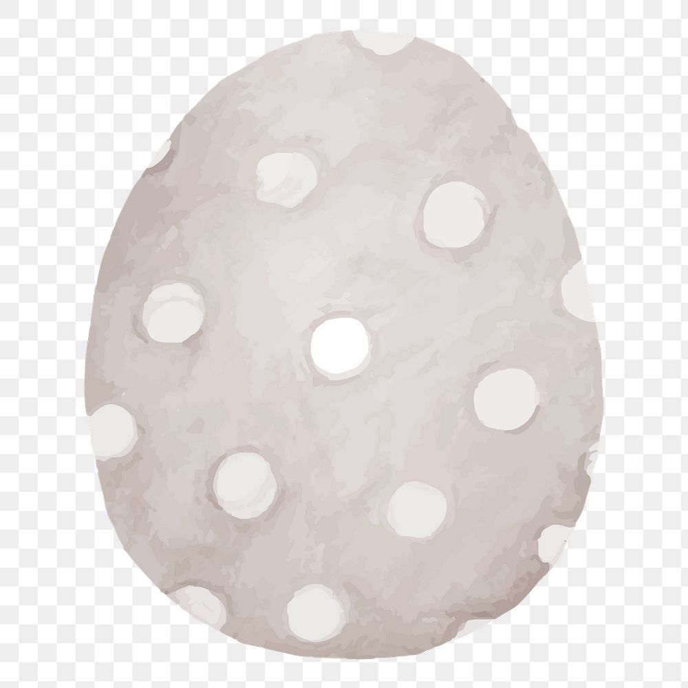 Easter egg png sticker, gray watercolor design, transparent background