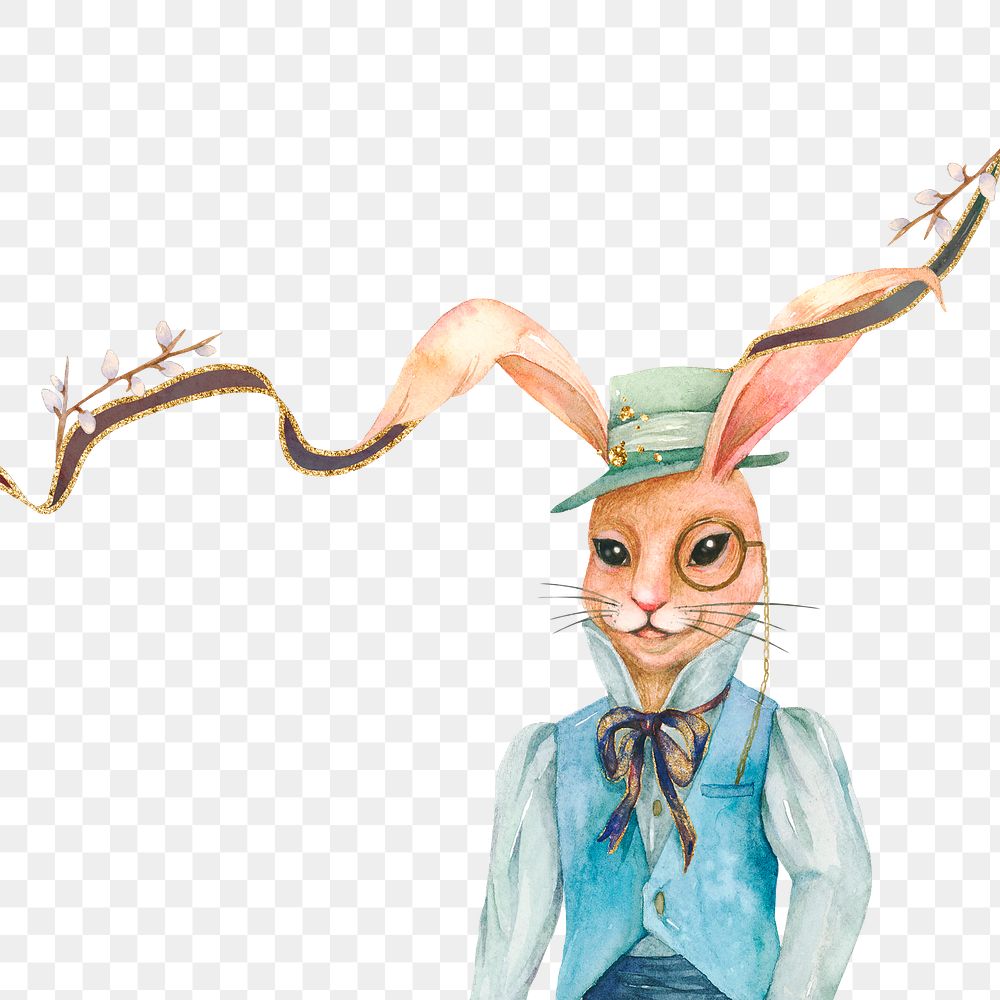 Mr. Easter bunny png rabbit sticker, transparent background