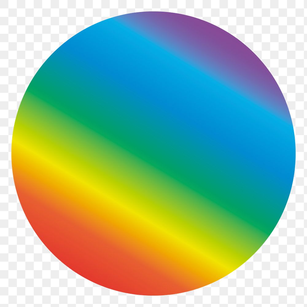 Png gradient rainbow badge sticker, transparent background