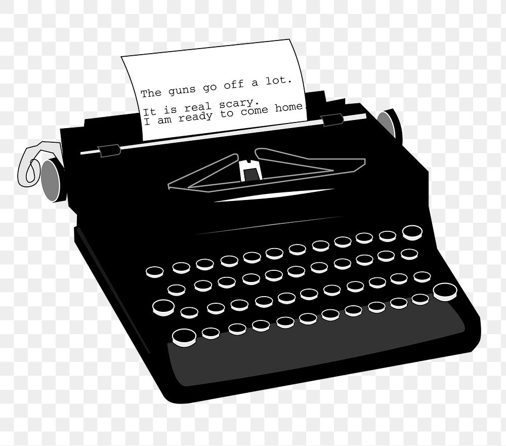 PNG Typewriter clipart, transparent background. Free public domain CC0 image.