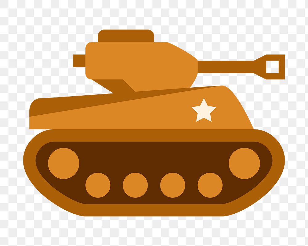 Tank  png clipart illustration, transparent background. Free public domain CC0 image.