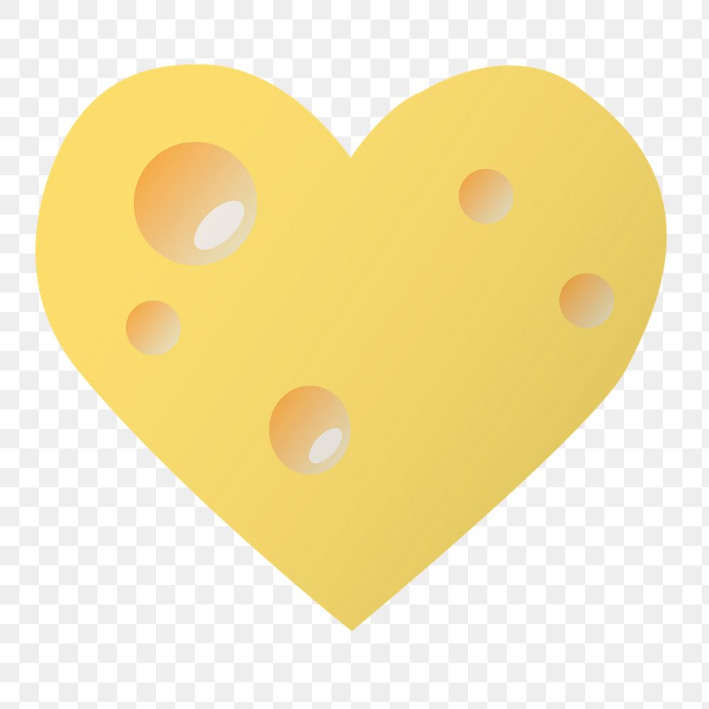 Yellow heart  png clipart illustration, transparent background. Free public domain CC0 image.