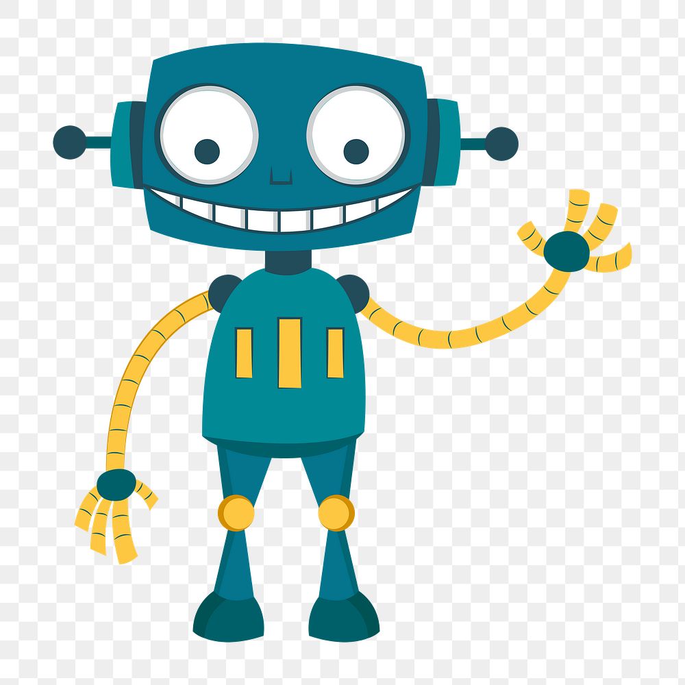 Robot  png clipart illustration, transparent background. Free public domain CC0 image.