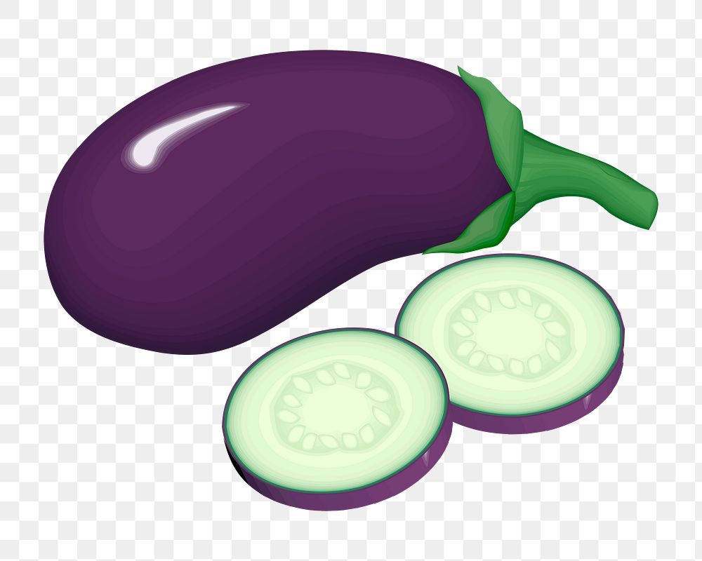 Eggplant  png clipart illustration, transparent background. Free public domain CC0 image.