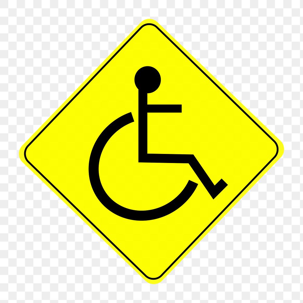 Handicapped sign  png clipart illustration, transparent background. Free public domain CC0 image.