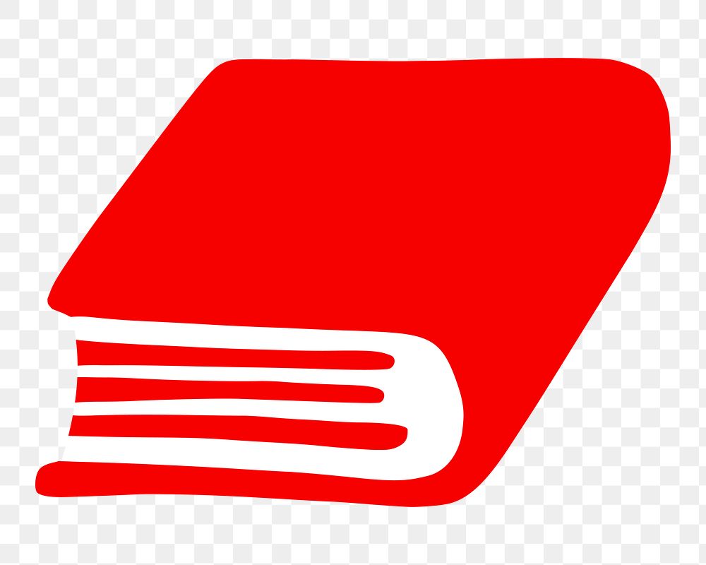 Red book  png clipart illustration, transparent background. Free public domain CC0 image.