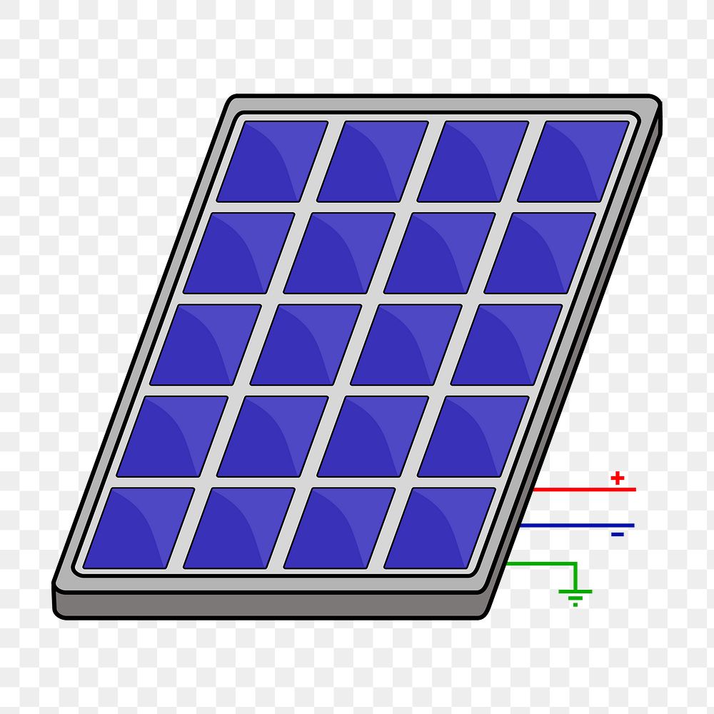 Solar panels  png clipart illustration, transparent background. Free public domain CC0 image.