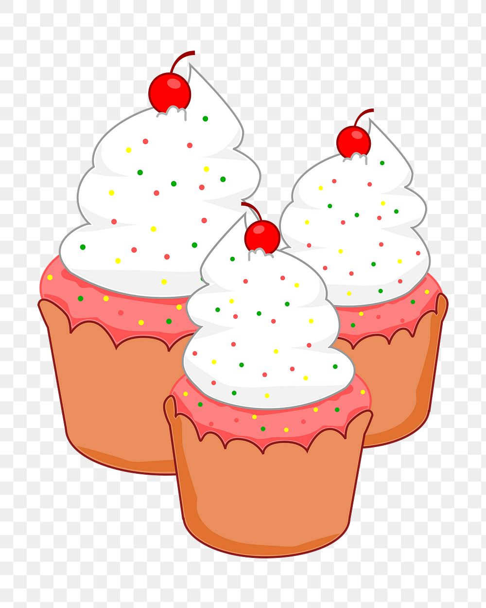 Cupcakes png illustration, transparent background. Free public domain CC0 image.