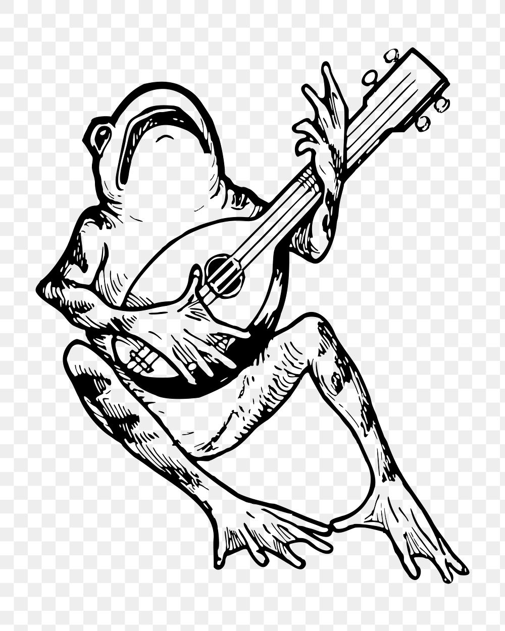 PNG Musician frog clipart, transparent background. Free public domain CC0 image.