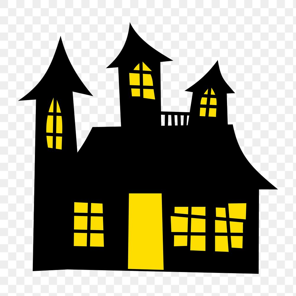 Haunted house Halloween png illustration, transparent background. Free public domain CC0 image.