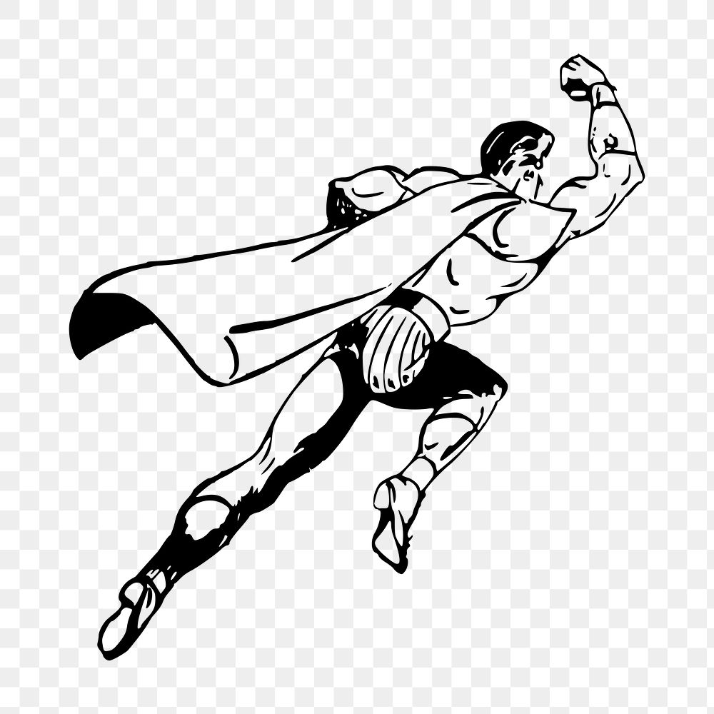 Male superhero png illustration, transparent background. Free public domain CC0 image.