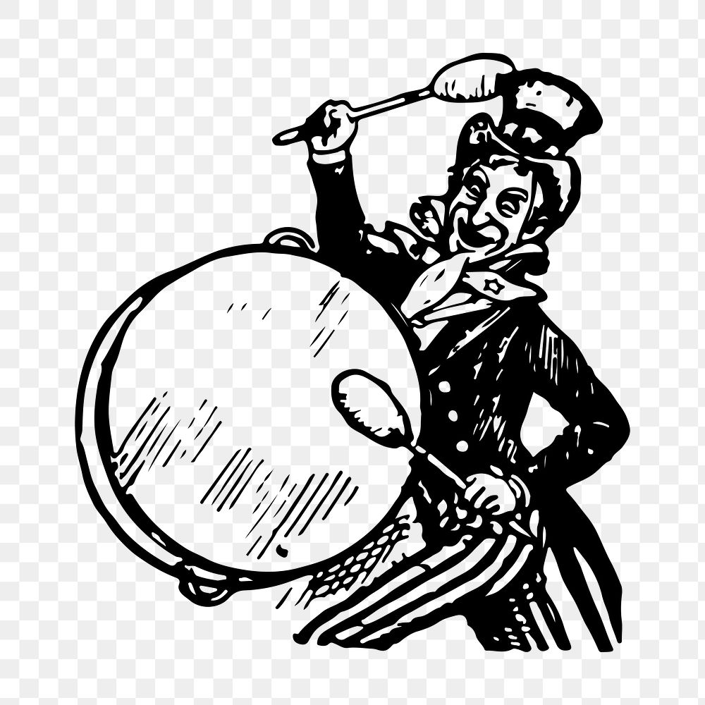U.S. uncle Sam playing drum png illustration, transparent background. Free public domain CC0 image.