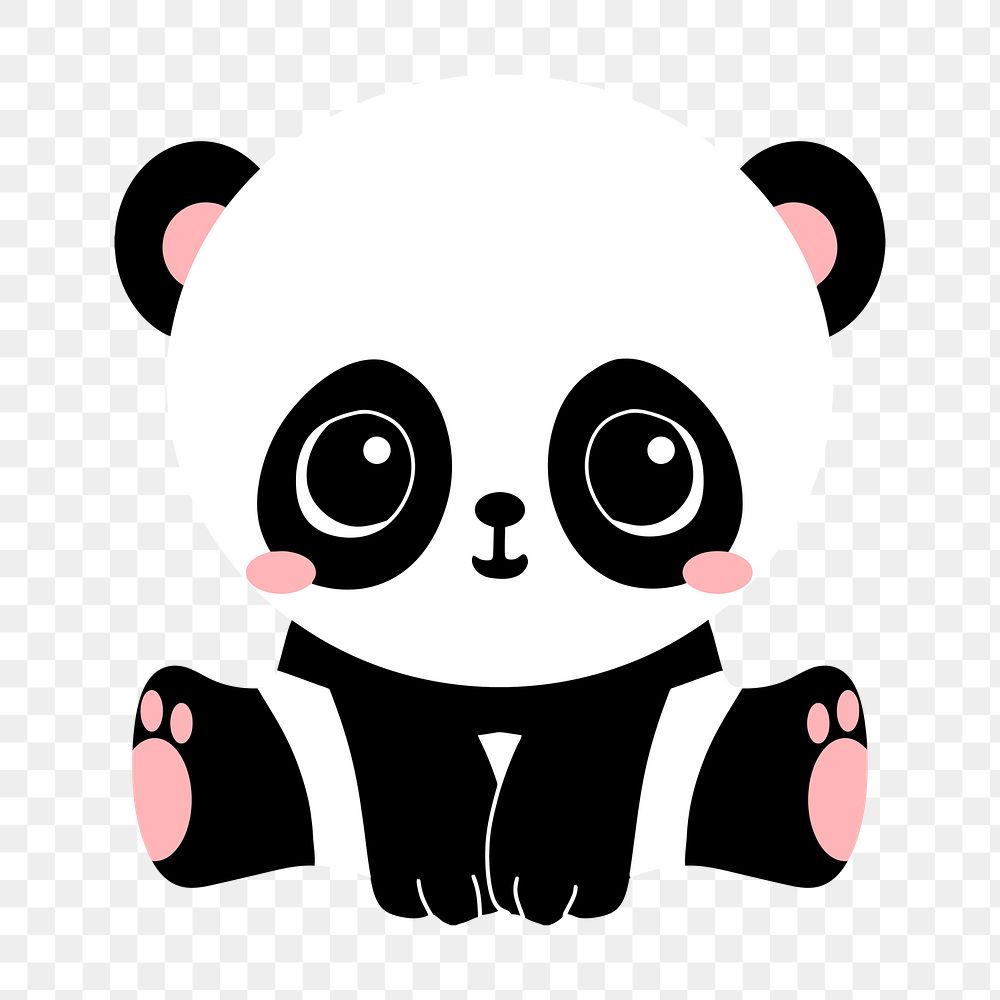 Panda png illustration, transparent background. Free public domain CC0 image.