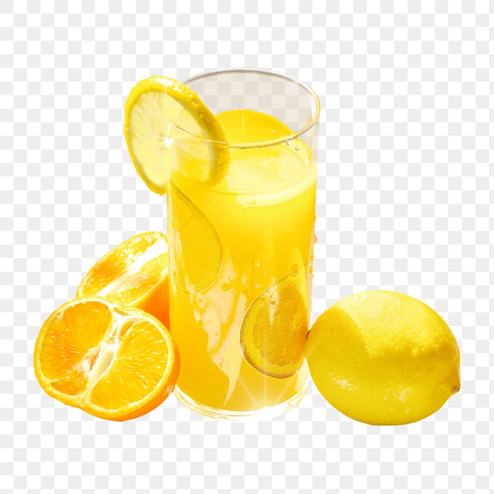 Lemonade glass png sticker, transparent background