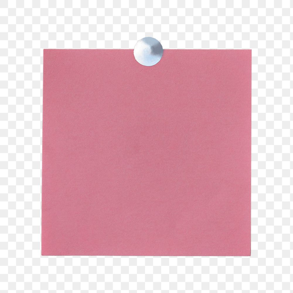 Png pink sticky note sticker, transparent background