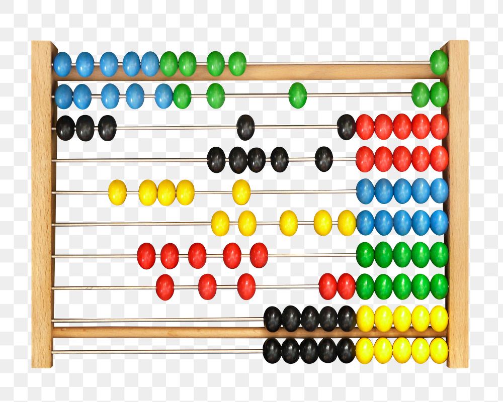 Colorful abacus png sticker, transparent background