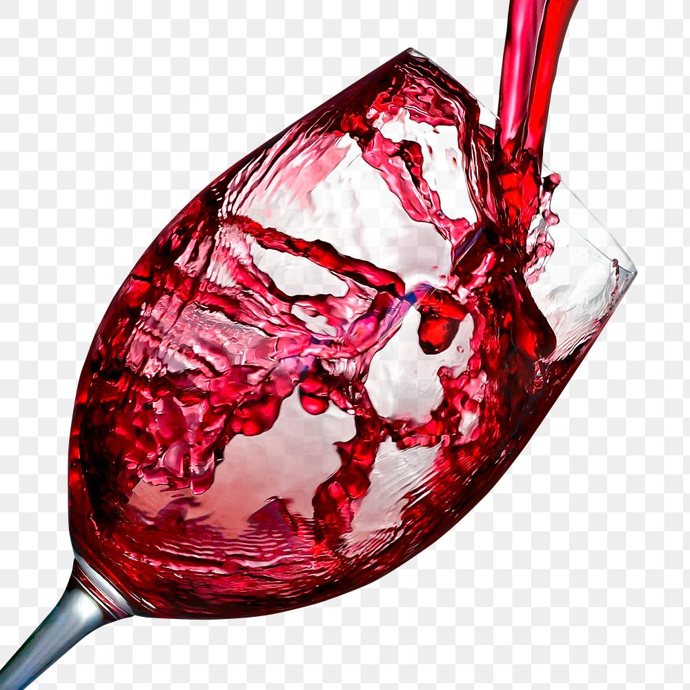 Pouring red wine png sticker, transparent background
