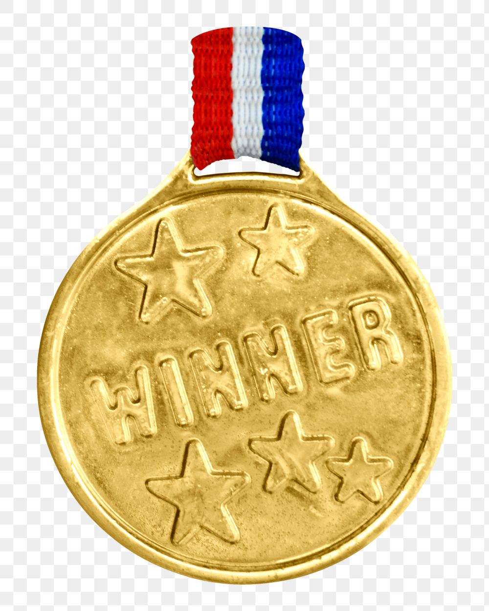 Gold winner medal png sticker, transparent background