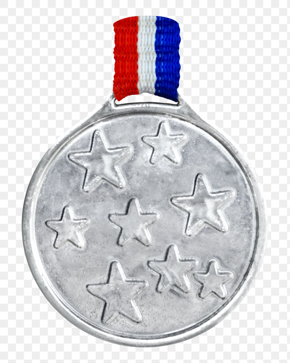 Silver medal png sticker, transparent background