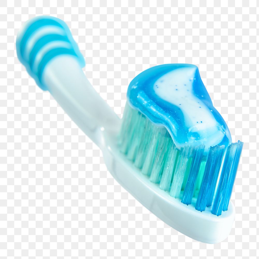 Toothbrush with toothpaste png sticker, transparent background