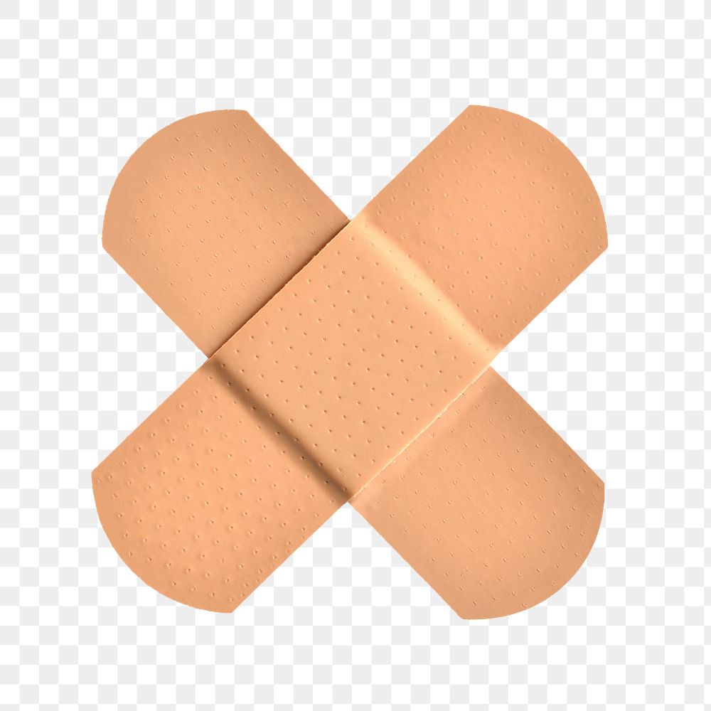 X shape bandage png sticker, transparent background