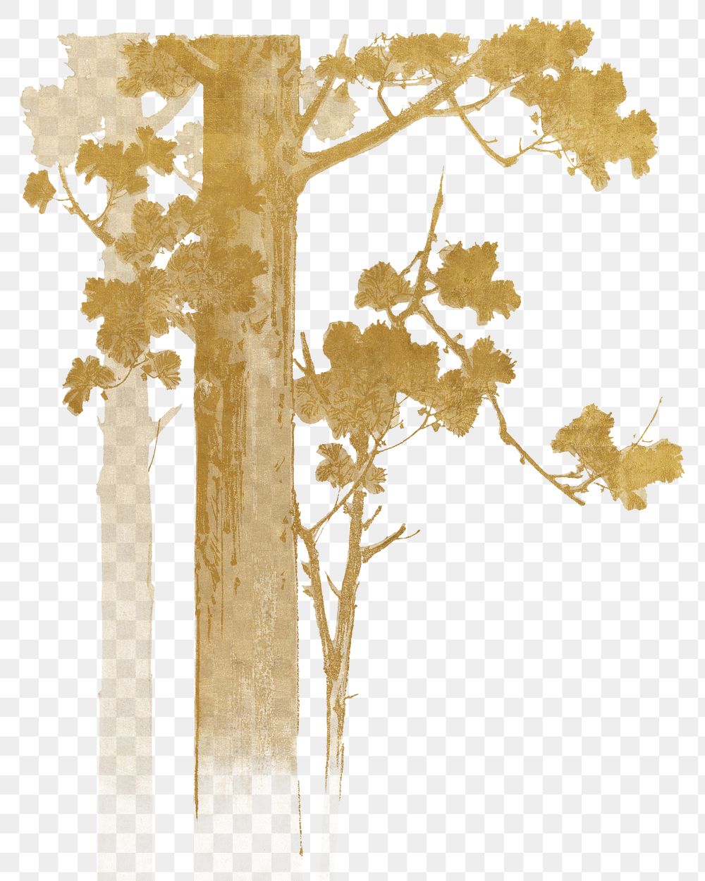 Vintage gold tree png on transparent background. Remixed by rawpixel.