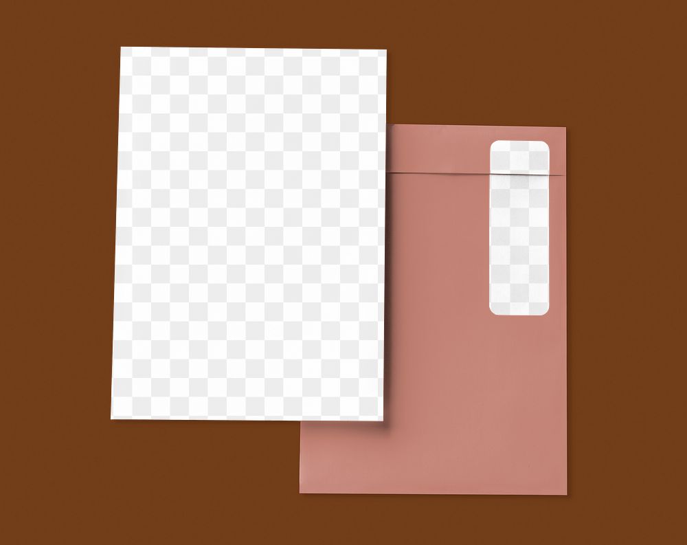 Document envelope png transparent mockup