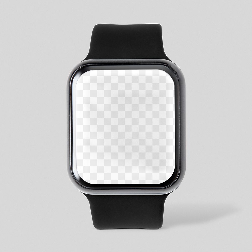 Smartwatch screen png transparent mockup