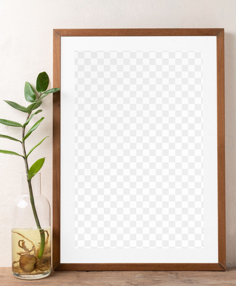 Picture frame png mockup, houseplant decor, transparent design