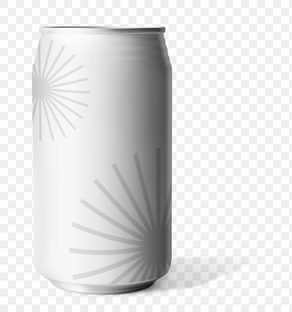 White soda can png sticker, transparent background